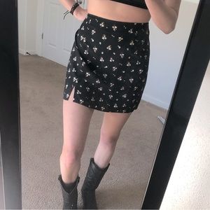 Aeropostale black floral mini skirt